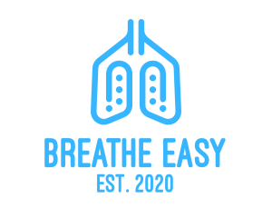 Blue Respiratory Lungs Clip logo design