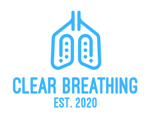 Blue Respiratory Lungs Clip logo