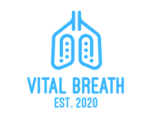 Blue Respiratory Lungs Clip logo design