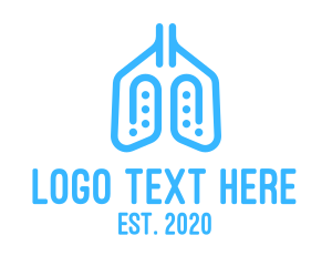 Pulmonology - Blue Respiratory Lungs Clip logo design