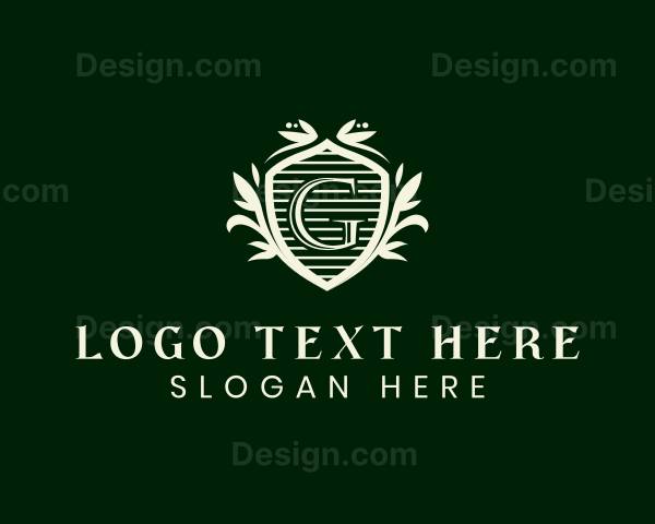 Ornate Floral Shield Logo