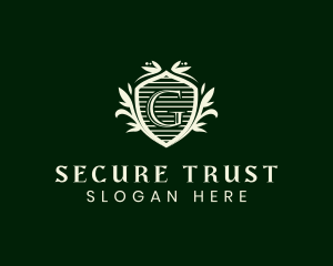 Ornate Floral Shield logo