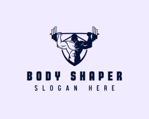 Bodybuilding Barbell Fitness logo design