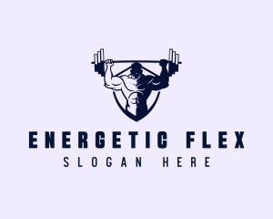 Bodybuilding Barbell Fitness logo design