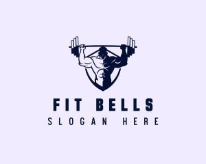 Bodybuilding Barbell Fitness logo design