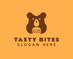 Burger Food Bear logo design