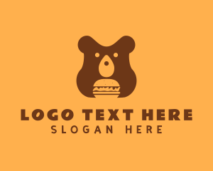 Food - Burger Food Bear logo design
