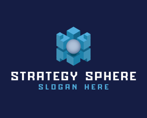 3D Isometric Cube Sphere logo