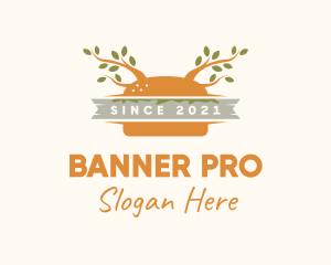 Vegan Hamburger Banner logo design