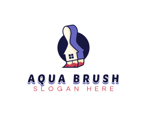 House Paint Brush Stroke logo design