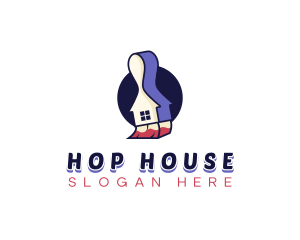 House Paint Brush Stroke logo design