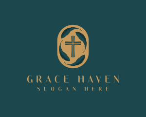 Religion Cross Church logo design