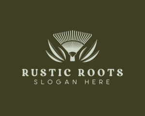 Rustic Garden Rake logo design