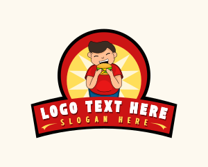 Boy Hamburger Snack Logo