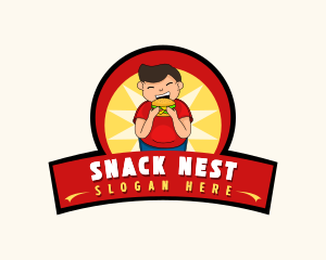 Boy Hamburger Snack logo design