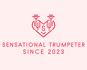 Music Trumpet Heart logo design