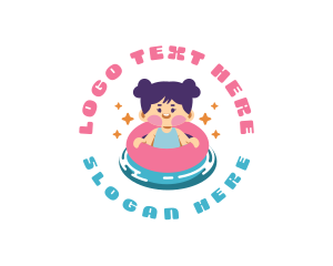 Cute Girl Swimming logo