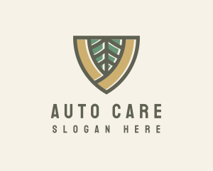 Botanical Leaf Shield  logo design