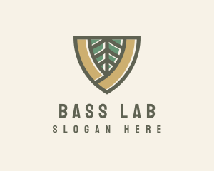 Botanical Leaf Shield  logo design