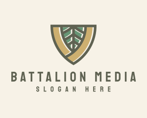 Botanical Leaf Shield  logo design