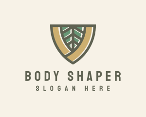 Botanical Leaf Shield  logo design