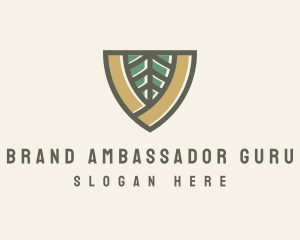 Botanical Leaf Shield  logo design