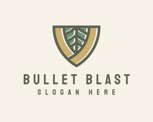 Botanical Leaf Shield  logo design