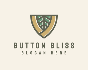 Botanical Leaf Shield  logo design