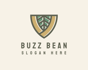 Botanical Leaf Shield  logo design