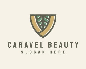 Botanical Leaf Shield  logo design