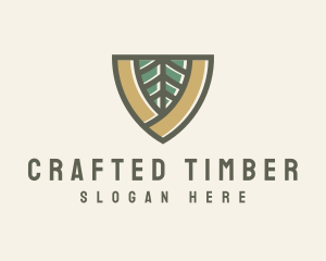 Botanical Leaf Shield  logo design