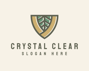 Botanical Leaf Shield  logo design