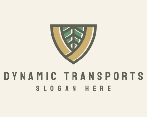 Botanical Leaf Shield  logo design