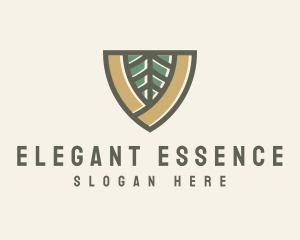 Botanical Leaf Shield  logo design