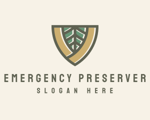 Botanical Leaf Shield  logo design