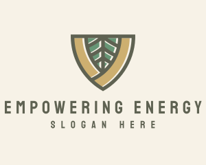 Botanical Leaf Shield  logo design