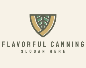 Botanical Leaf Shield  logo design