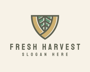 Botanical Leaf Shield  logo design