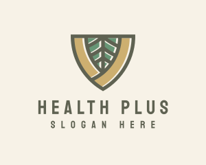 Botanical Leaf Shield  logo design