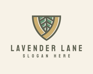 Botanical Leaf Shield  logo design