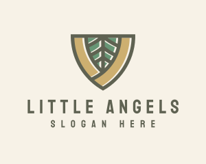 Botanical Leaf Shield  logo design