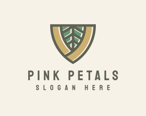 Botanical Leaf Shield  logo design