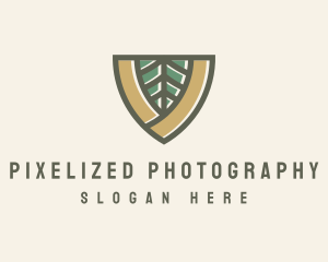 Botanical Leaf Shield  logo design