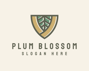 Botanical Leaf Shield  logo design