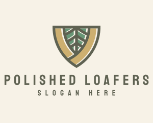 Botanical Leaf Shield  logo design