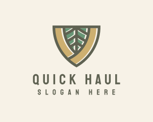 Botanical Leaf Shield  logo design