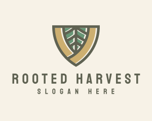 Botanical Leaf Shield  logo design