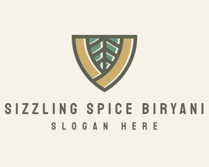 Botanical Leaf Shield  logo design