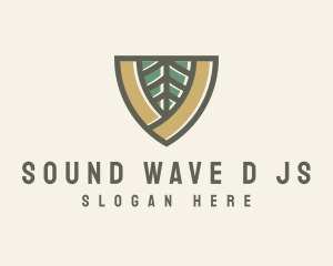 Botanical Leaf Shield  logo design