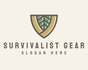 Botanical Leaf Shield  logo design